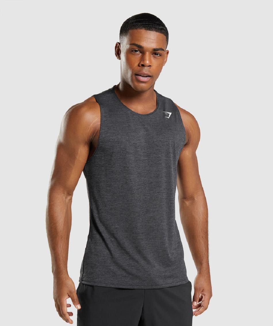 Tank Top Gymshark Arrival Slim Marl Hombre Negros Negros Grises | MX_3047PJJ