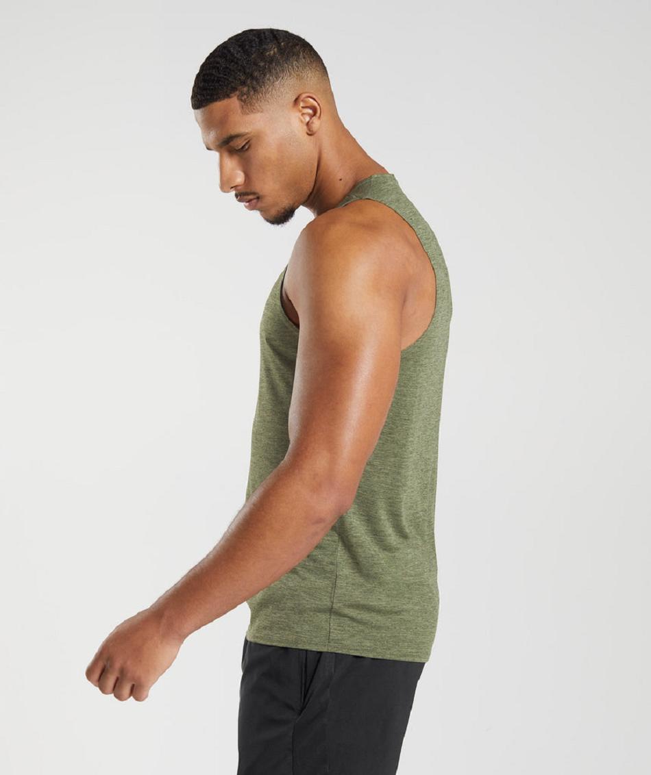 Tank Top Gymshark Arrival Slim Marl Hombre Verde Oliva Verde Oliva | MX_3055JPQ