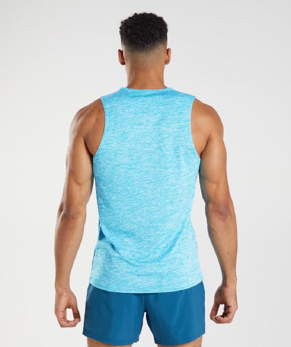 Tank Top Gymshark Arrival Slim Marl Hombre Grises Oscuro Azules Blancos | MX_3075LIS