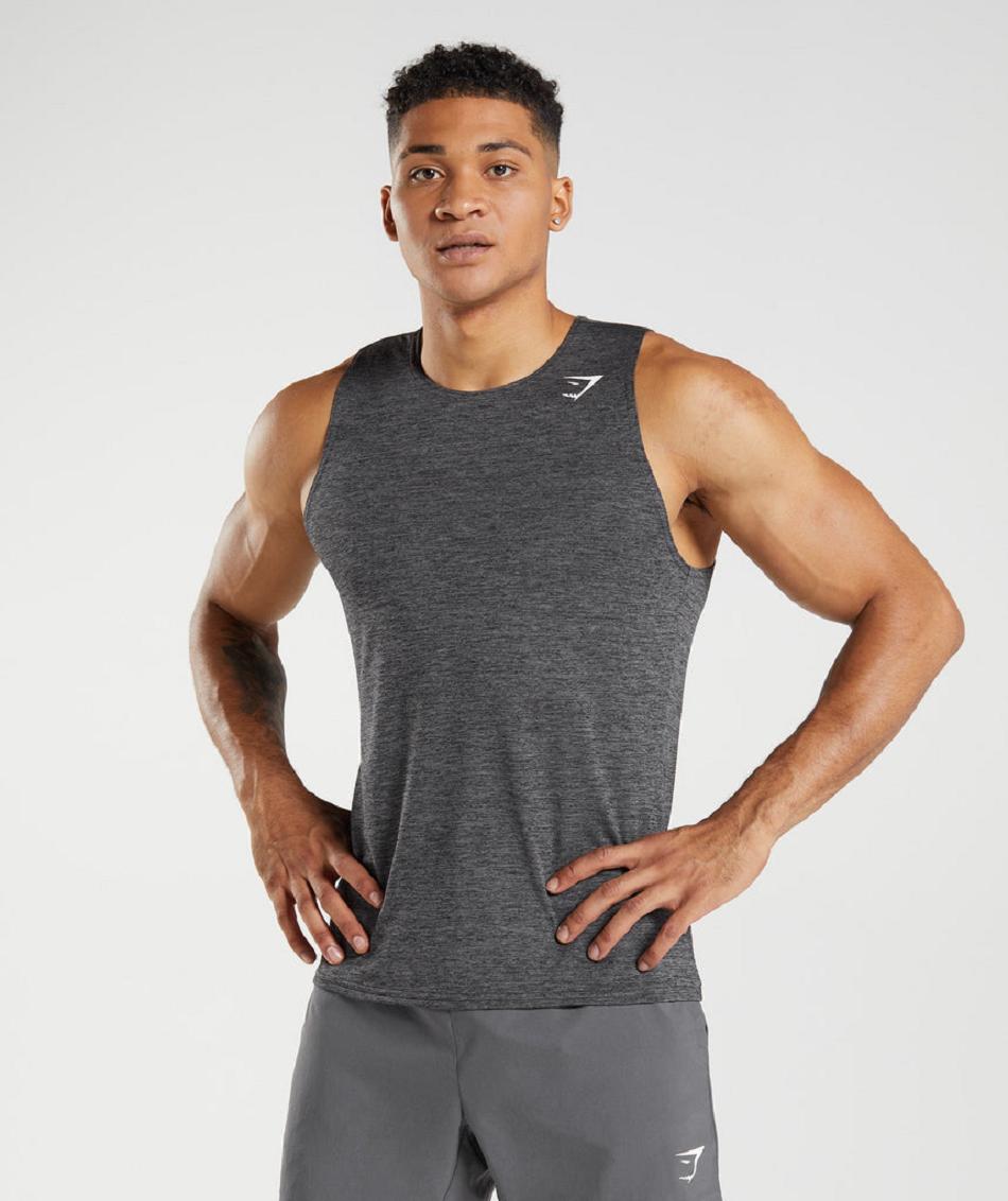 Tank Top Gymshark Arrival Slim Marl Hombre Negros Grises | MX_3083QMA