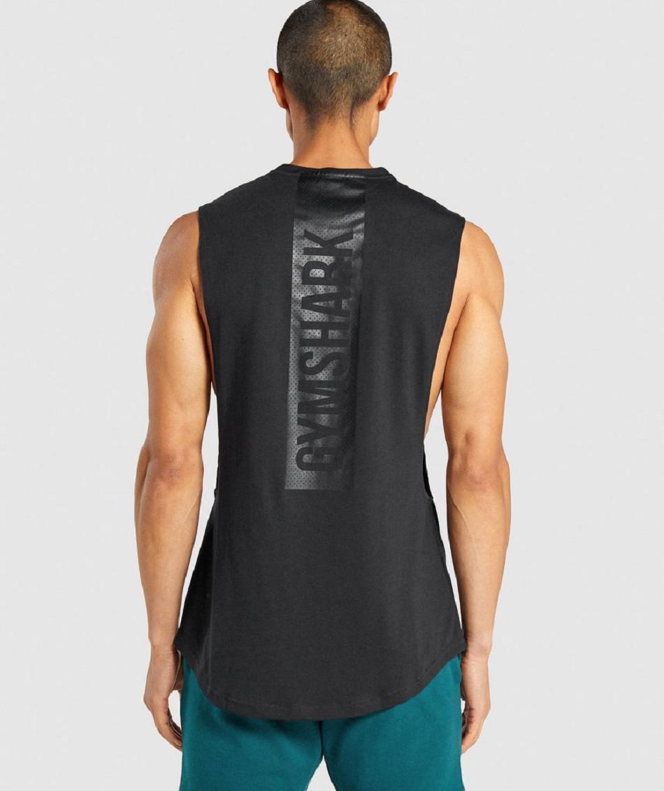 Tank Top Gymshark Bold Drop Arm Hombre Negros | MX_3043YXF