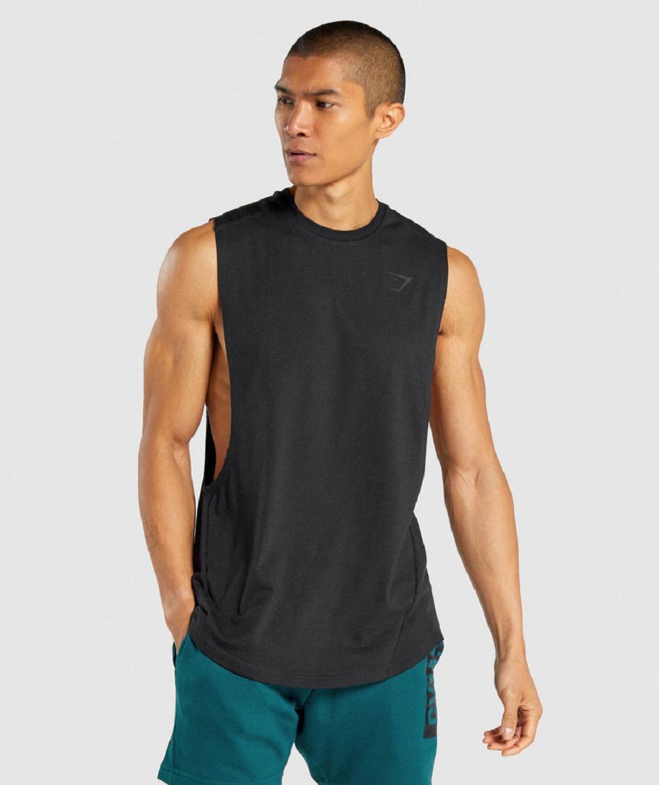 Tank Top Gymshark Bold Drop Arm Hombre Negros | MX_3043YXF