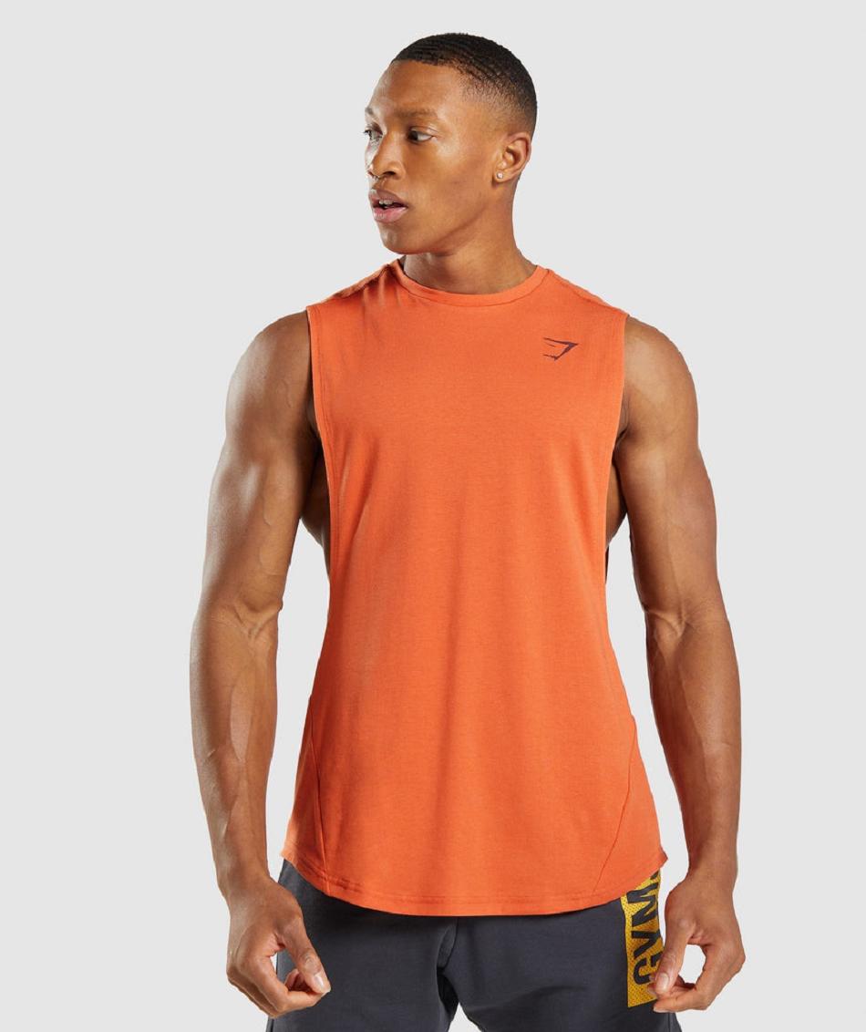 Tank Top Gymshark Bold Drop Arm Hombre Naranjas | MX_3049AHK