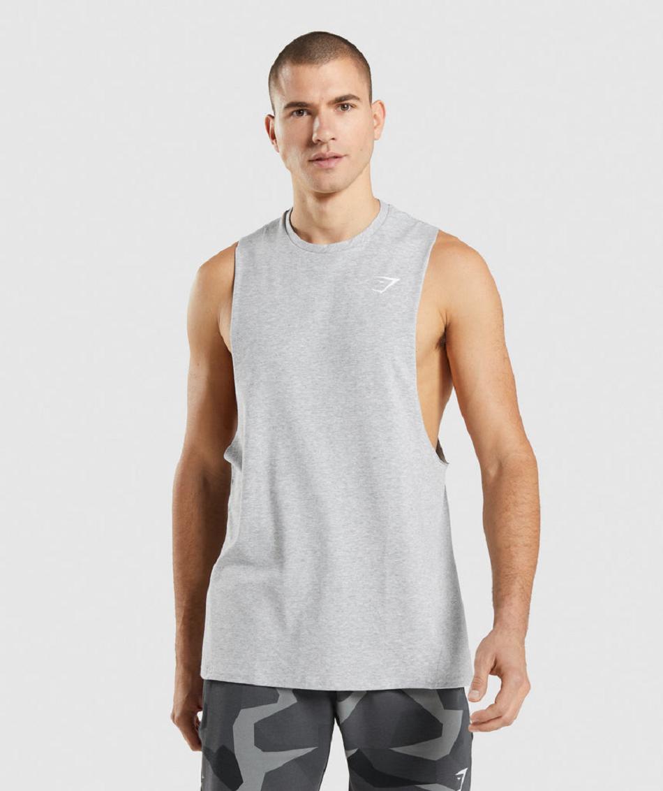 Tank Top Gymshark Critical 2.0 Drop Arm Hombre Grises Claro | MX_2993MQZ