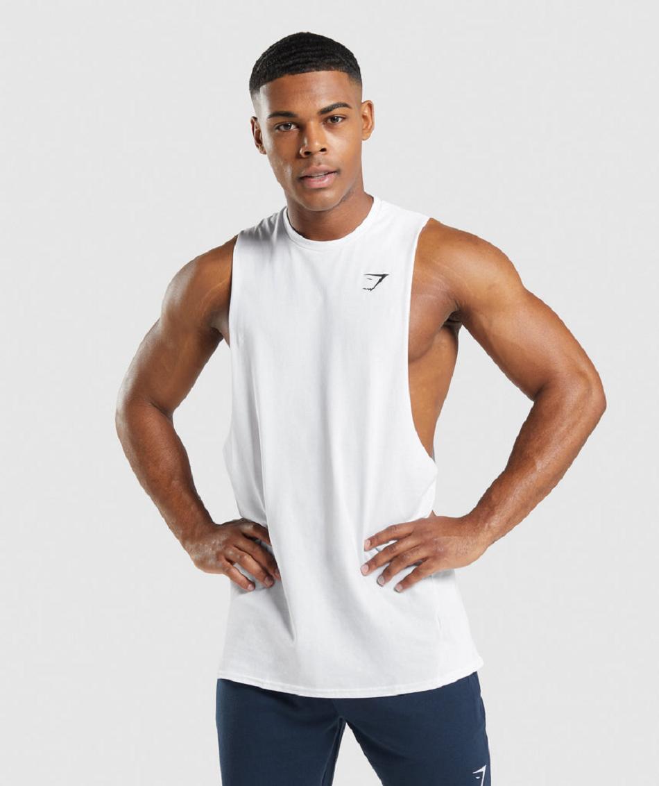 Tank Top Gymshark Critical 2.0 Drop Arm Hombre Blancos | MX_2994QMA