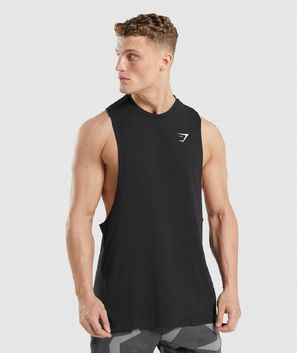 Tank Top Gymshark Critical 2.0 Drop Arm Hombre Negros | MX_2996AHK