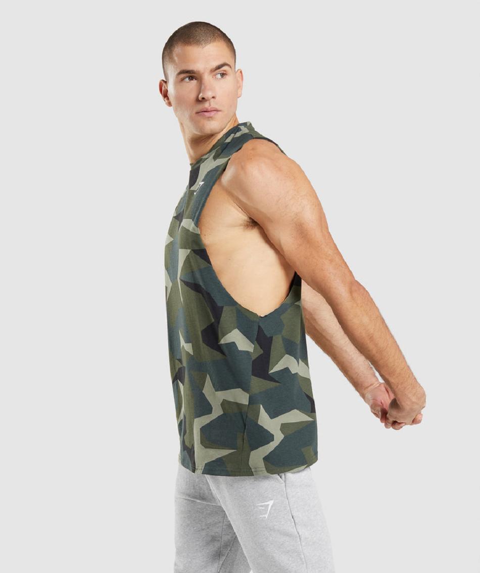 Tank Top Gymshark Critical Drop Arm Hombre Verdes | MX_3000GSO