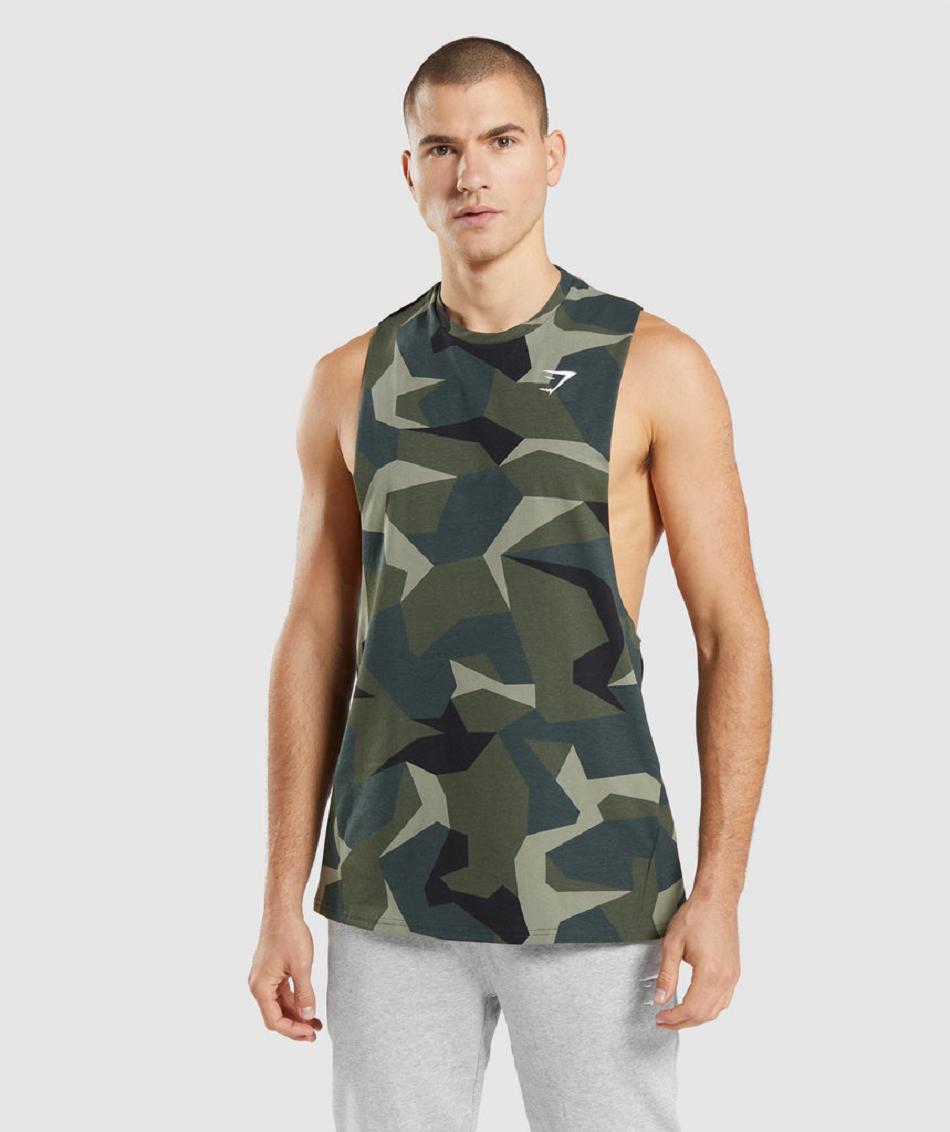 Tank Top Gymshark Critical Drop Arm Hombre Verdes | MX_3000GSO