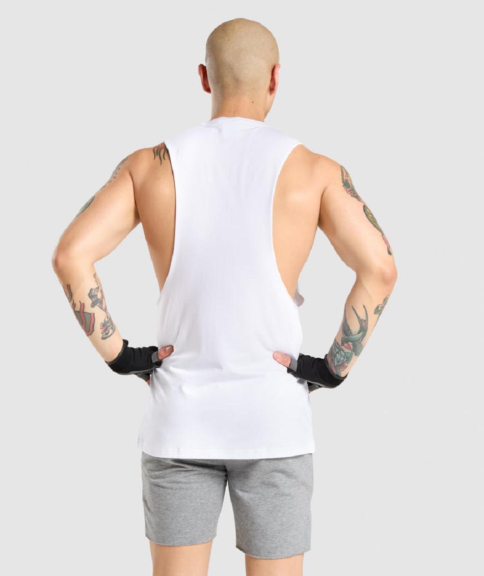 Tank Top Gymshark Critical Drop Arm Hombre Blancos | MX_3008VRW