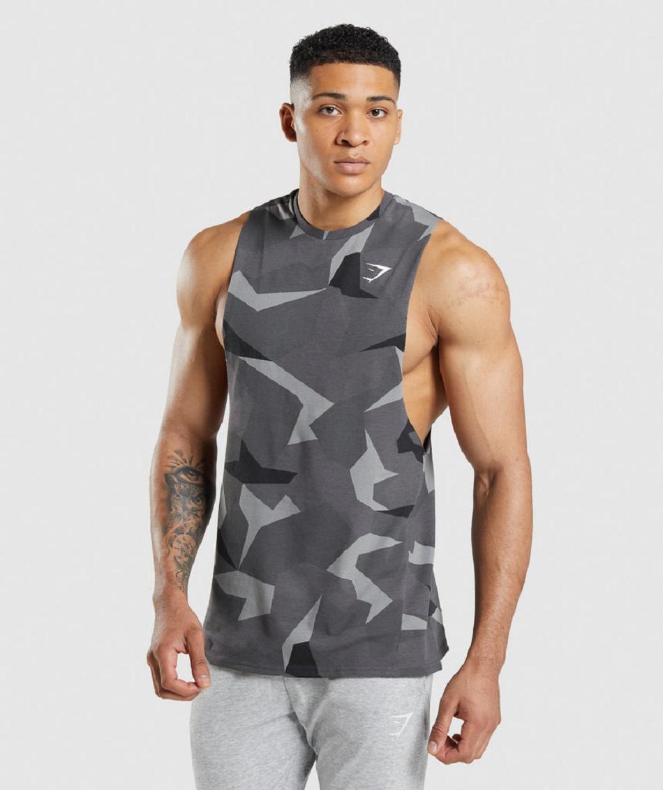 Tank Top Gymshark Critical Drop Arm Hombre Negros | MX_3045ILH