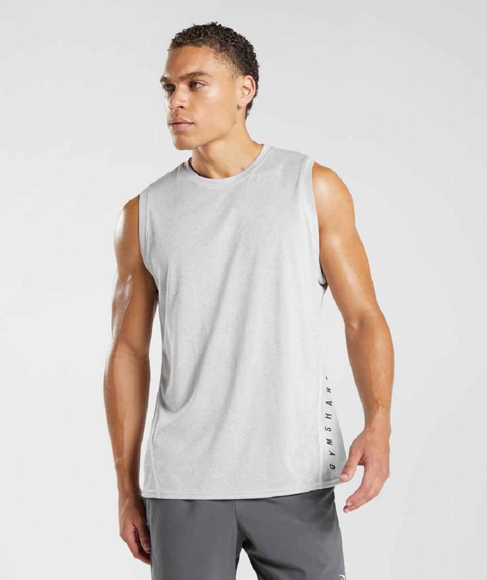 Tank Top Gymshark Deporte Hombre Blancos Grises | MX_3067AHK