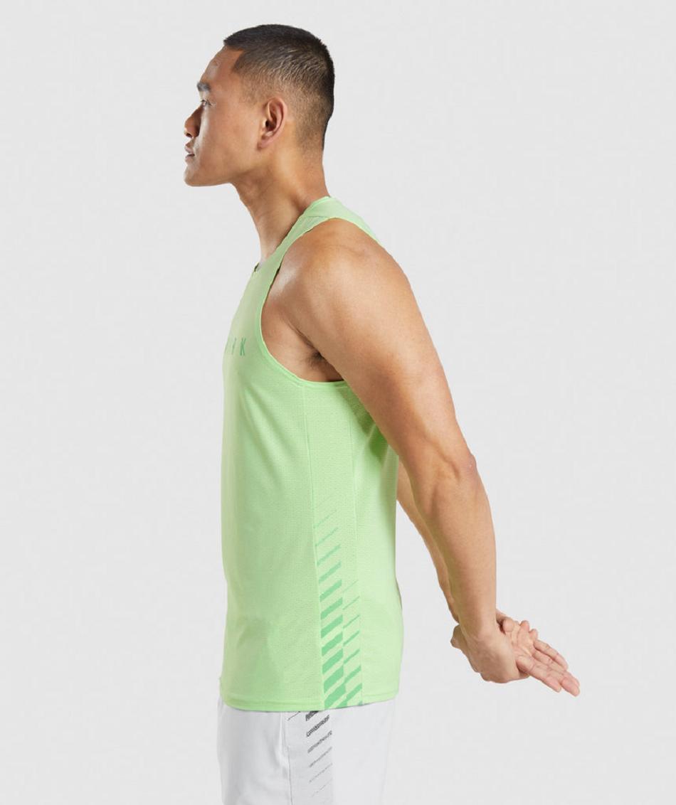 Tank Top Gymshark Deporte Stripe Hombre Verdes | MX_2986LIS