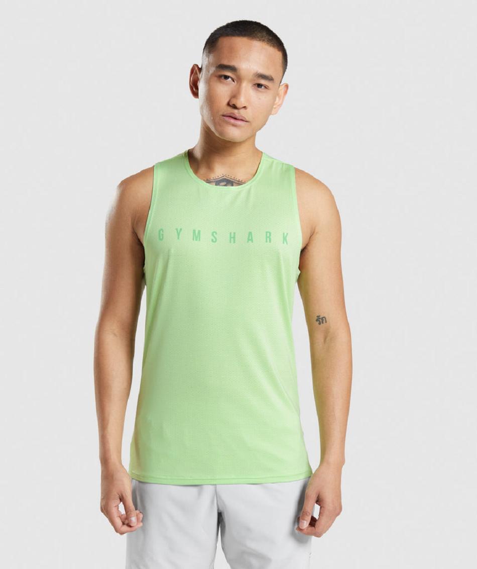 Tank Top Gymshark Deporte Stripe Hombre Verdes | MX_2986LIS