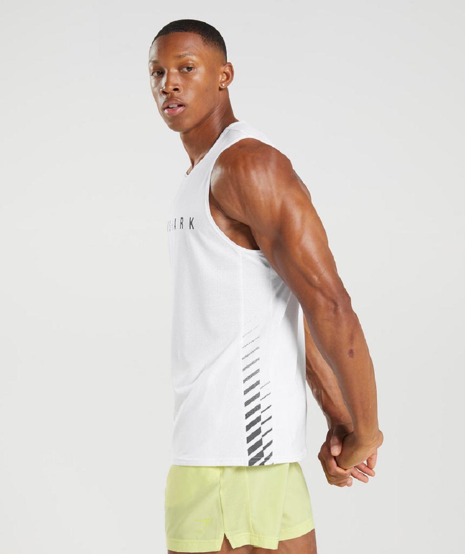 Tank Top Gymshark Deporte Stripe Hombre Blancos | MX_2989CTV