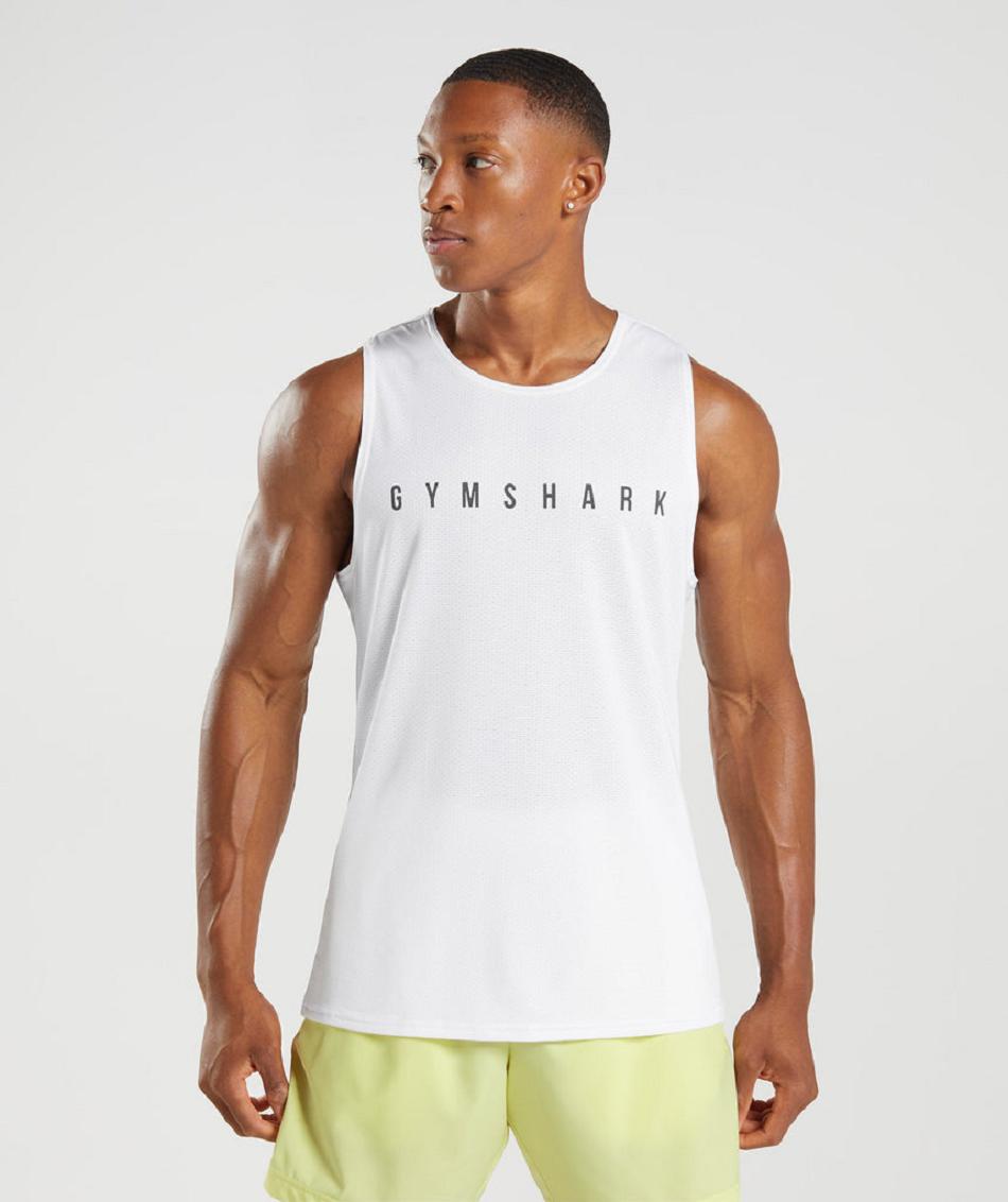 Tank Top Gymshark Deporte Stripe Hombre Blancos | MX_2989CTV