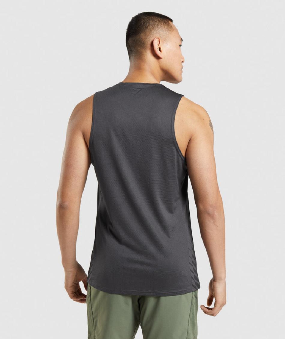 Tank Top Gymshark Deporte Stripe Hombre Negros Grises | MX_2998DFM