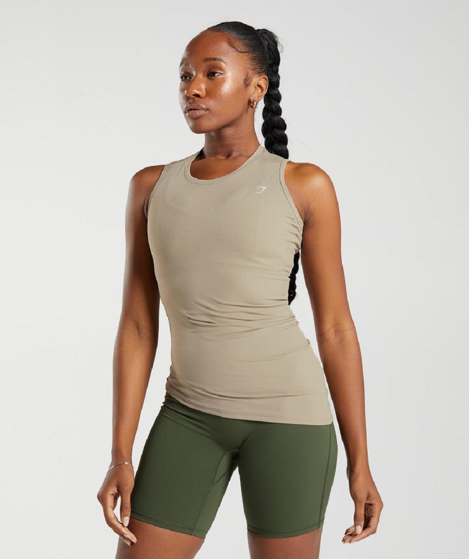 Tank Top Gymshark Elevate Asymmetric Mujer Marrom | MX_3984LIS