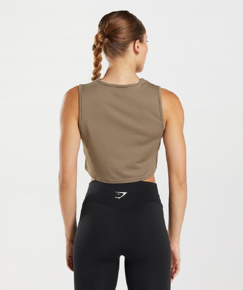 Tank Top Gymshark Entrenamiento Crop Mujer Marrom | MX_3978DFM