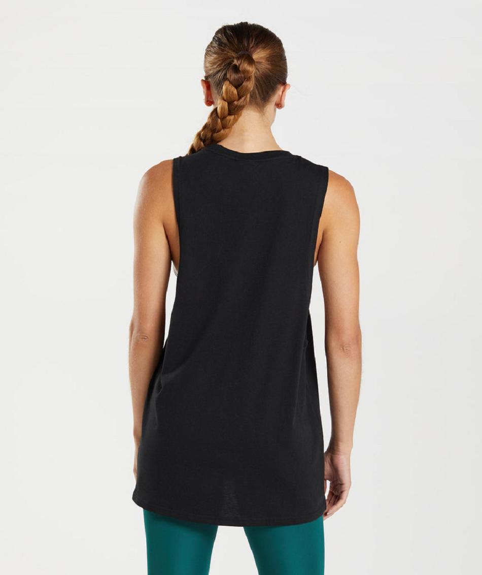 Tank Top Gymshark Entrenamiento Drop Arm Mujer Negros | MX_3952FDN