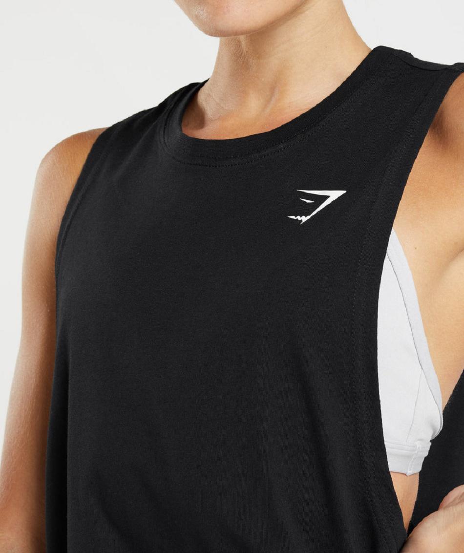 Tank Top Gymshark Entrenamiento Drop Arm Mujer Negros | MX_3952FDN