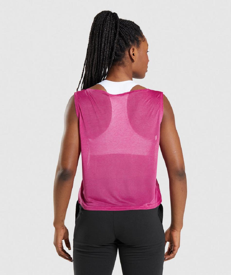 Tank Top Gymshark Entrenamiento Oversized Mujer Rosas | MX_3942AHK