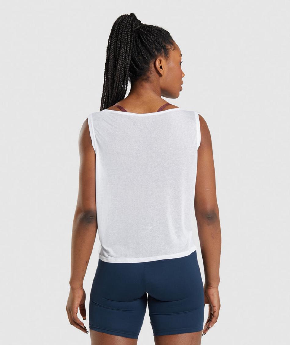 Tank Top Gymshark Entrenamiento Oversized Mujer Blancos | MX_3947HAP