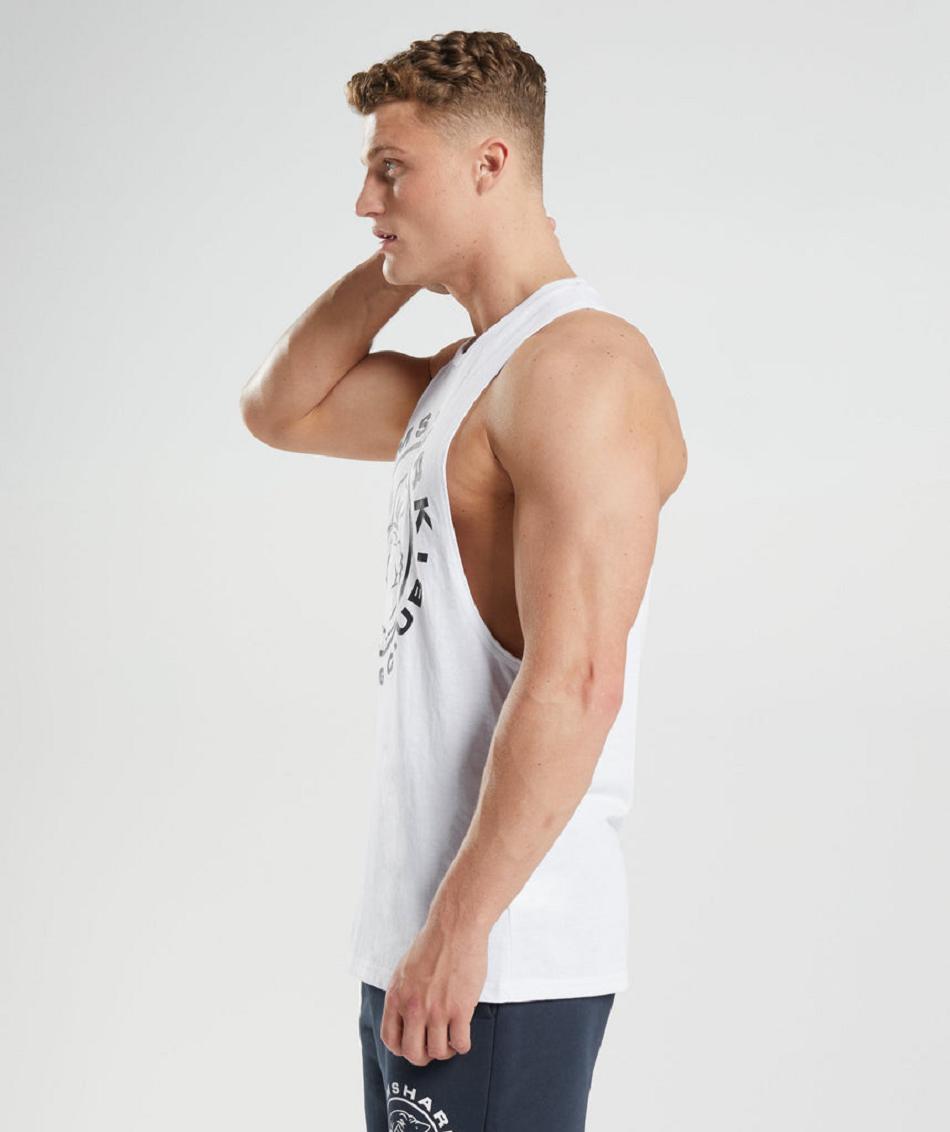 Tank Top Gymshark Legacy Drop Arm Hombre Blancos | MX_2999FDN