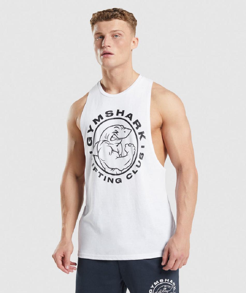 Tank Top Gymshark Legacy Drop Arm Hombre Blancos | MX_2999FDN