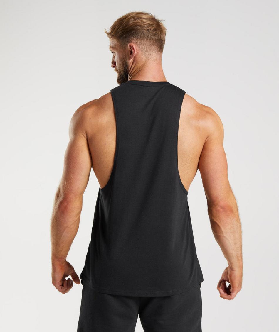 Tank Top Gymshark Legacy Drop Arm Hombre Negros | MX_3003KOR