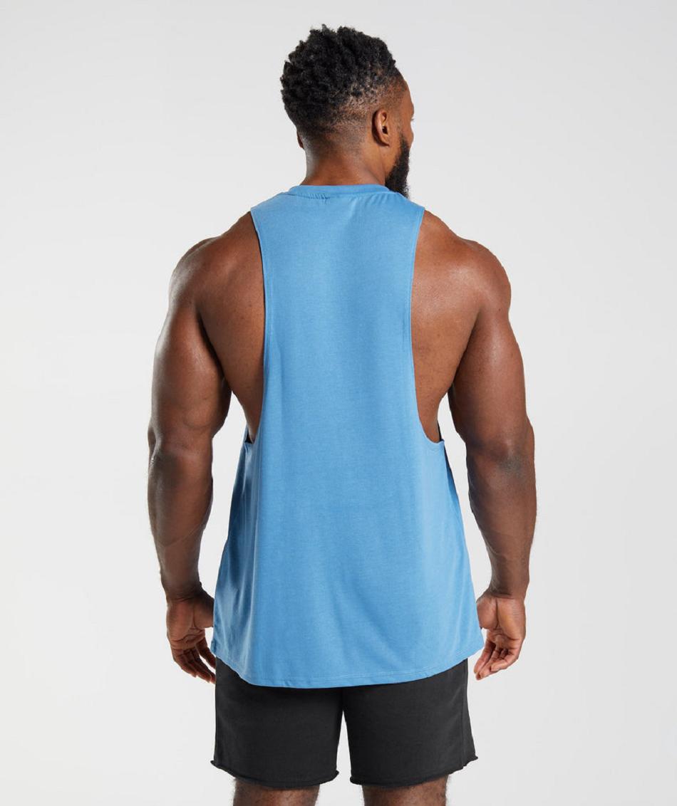 Tank Top Gymshark Legacy Drop Arm Hombre Azules | MX_3004LIS