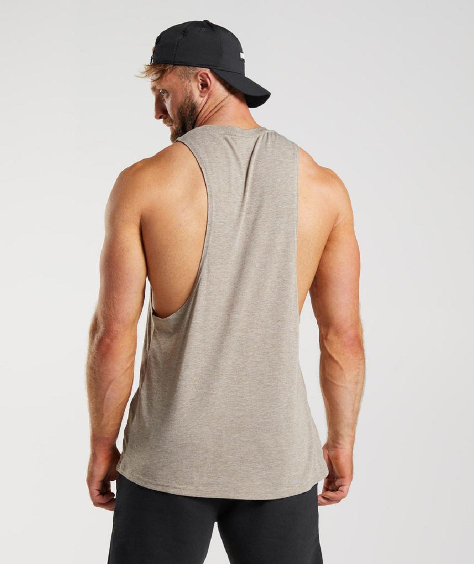 Tank Top Gymshark Legacy Drop Arm Hombre Grises | MX_3011MQZ