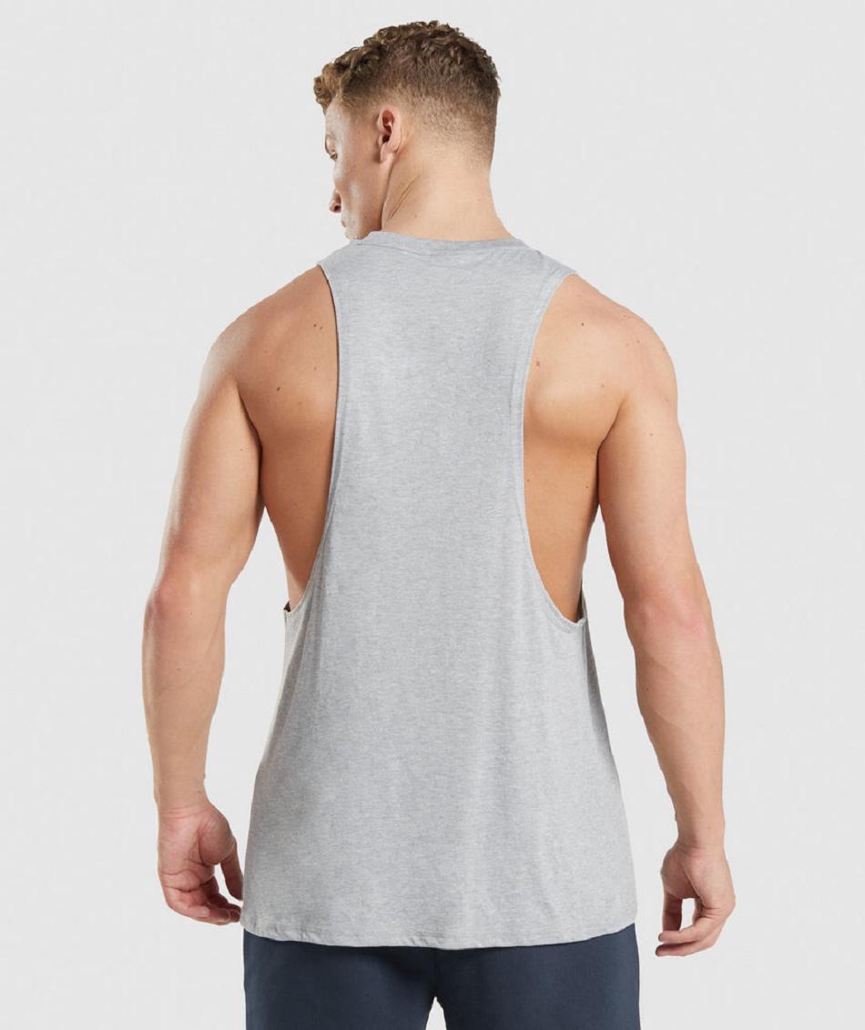 Tank Top Gymshark Legacy Drop Arm Hombre Grises Claro | MX_3012QMA