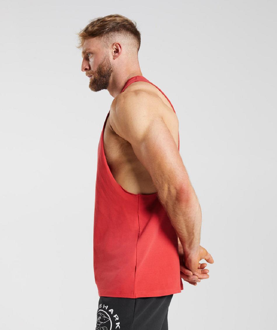 Tank Top Gymshark Legacy Drop Arm Hombre Rojos | MX_3013WNB