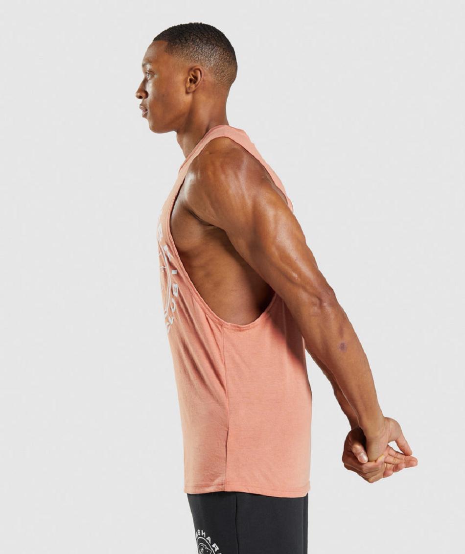 Tank Top Gymshark Legacy Drop Arm Hombre Rosas | MX_3017YXF