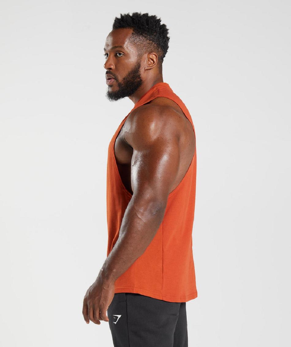 Tank Top Gymshark React Drop Arm Hombre Rojos | MX_3063NWY