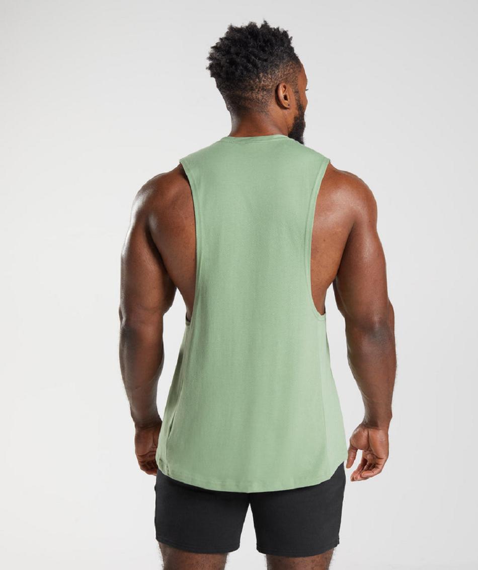 Tank Top Gymshark React Drop Arm Hombre Verdes | MX_3069DFM