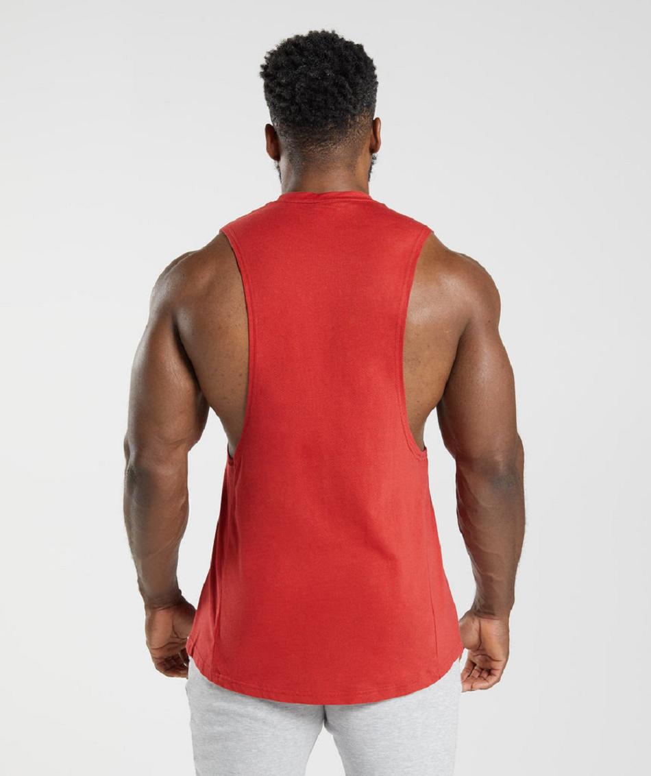 Tank Top Gymshark React Drop Arm Hombre Rojos | MX_3073JPQ