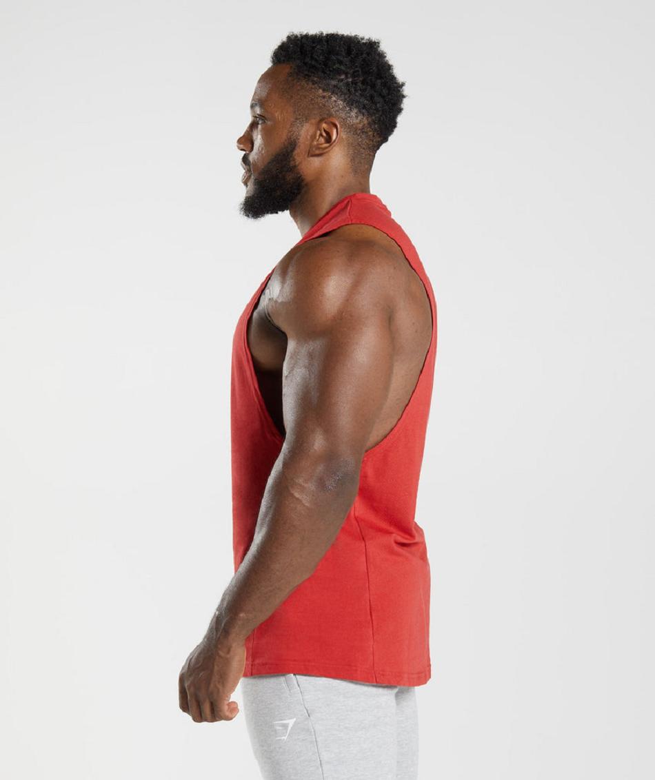 Tank Top Gymshark React Drop Arm Hombre Rojos | MX_3073JPQ