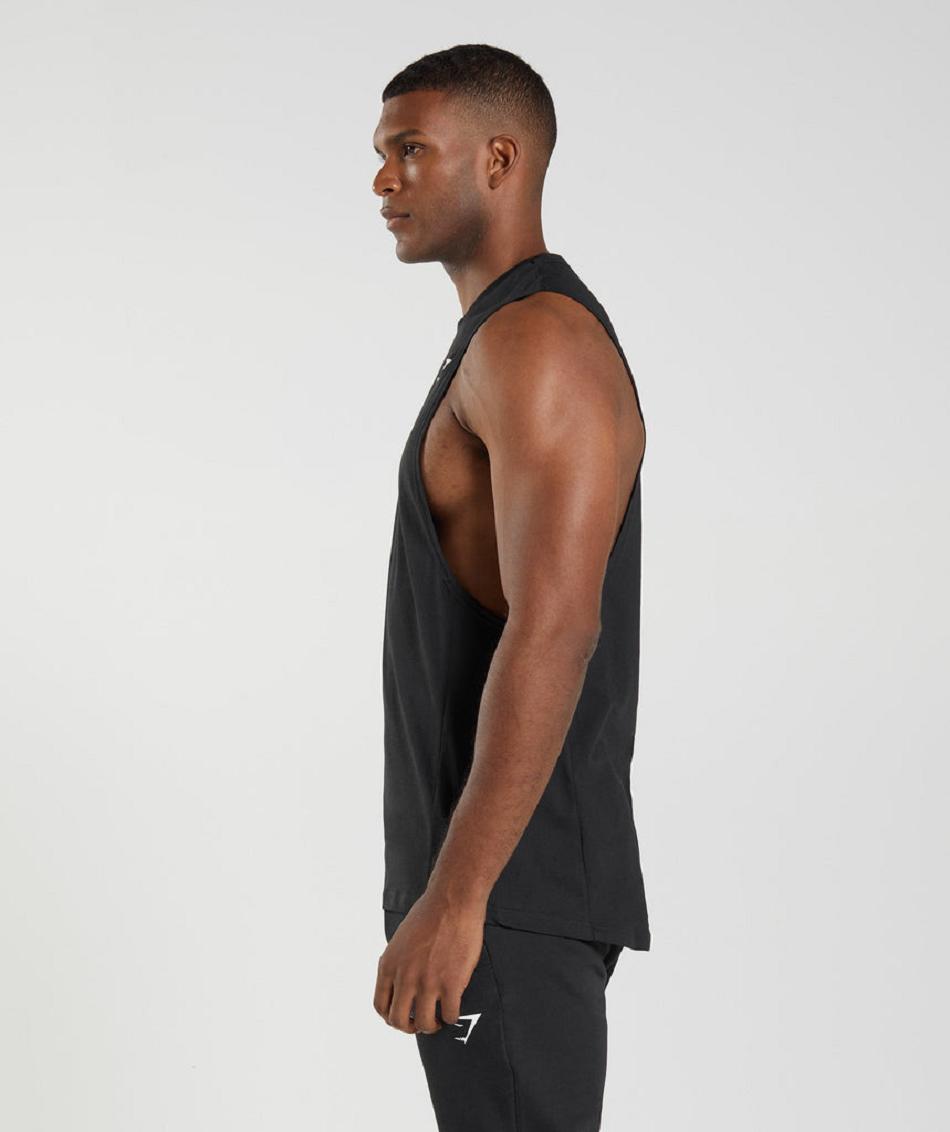 Tank Top Gymshark React Drop Arm Hombre Negros | MX_3077XYU