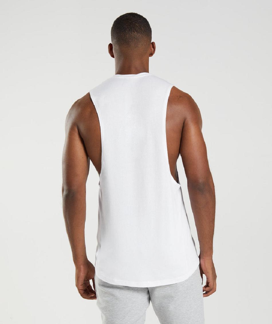 Tank Top Gymshark React Drop Arm Hombre Blancos | MX_3078CTV