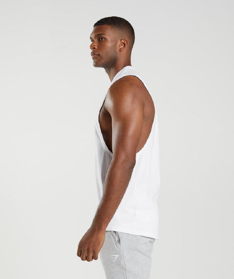 Tank Top Gymshark React Drop Arm Hombre Blancos | MX_3078CTV