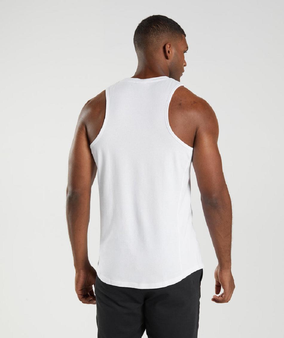 Tank Top Gymshark React Hombre Blancos | MX_3061VRW