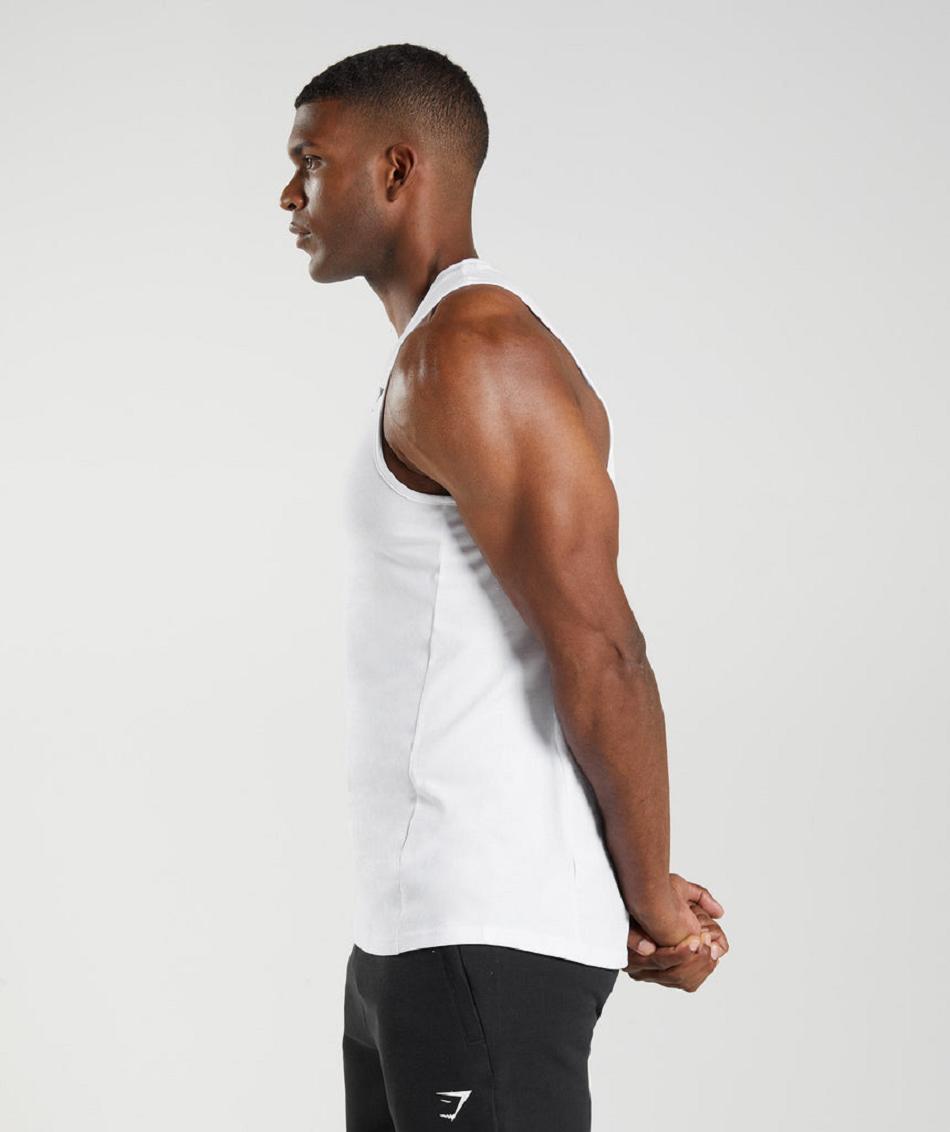 Tank Top Gymshark React Hombre Blancos | MX_3061VRW