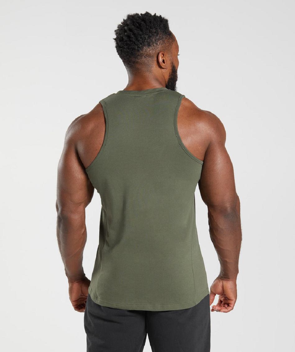 Tank Top Gymshark React Hombre Verde Oliva | MX_3070FDN