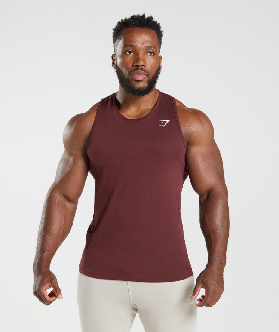 Tank Top Gymshark React Hombre Vino | MX_3068SGL