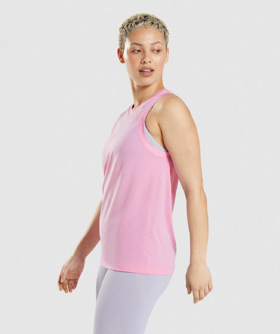 Tank Top Gymshark Vital Seamless 2.0 Light Loose Mujer Rosas | MX_3988VRW