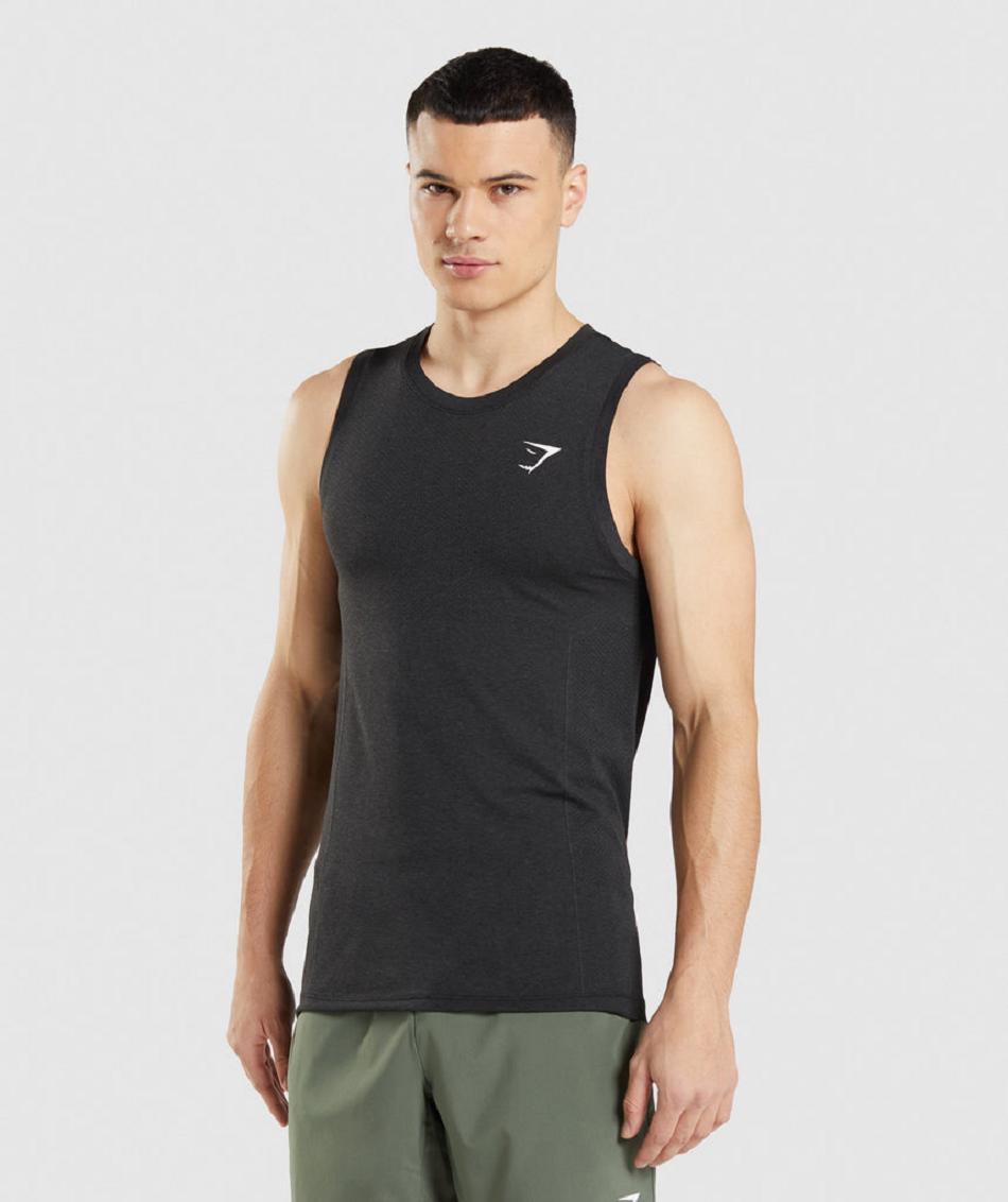 Tank Top Gymshark Vital Seamless Light Hombre Negros | MX_3044UZG